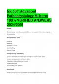 BEST REVIEW NR 507: Advanced Pathophysiology Midterm 100% VERIFIED ANSWERS  2024/2025