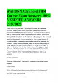 BEST REVIEW AWHONN Advanced FHM Course Exam Answers 100%  VERIFIED ANSWERS  2024/2025