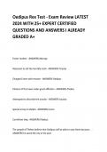 Oedipus Rex Test - Exam Review LATEST  2024 WITH 25+ EXPERT CERTIFIED  QUESTIONS AND ANSWERS I ALREADY GRADED A+ 