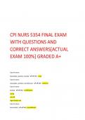 CPI NURS 5354 FINAL EXAM  WITH QUESTIONS AND  CORRECT ANSWERS[ACTUAL  EXAM 100%] GRADED A+