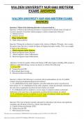 WALDEN UNIVERSITY NUR 6665 MIDTERM EXAMS ANSWERS