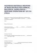 HAZARDOUS MATERIALS WEAPONS OF MASS DESTRUCTION CHEMICAL, BIOLOGICAL, RADIOLOGICAL-- RESPONSE OPERATIONS M.P. 207.01A 07/03-N