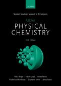 Student Solutions Manual to Accompany Atkins’ Physical Chemistry 11th  EDITION