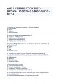 AMCA CERTIFICATION TEST - MEDICAL ASSISTING STUDY GUIDE - SET A