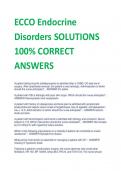 ECCO Endocrine  Disorders SOLUTIONS  100% CORRECT  ANSWERS