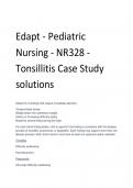 Edapt - Pediatric  Nursing - NR328 - Tonsillitis Case Study solutions