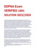 EDPNA Exam VERIFIED 100%  SOLUTION 2023//2024