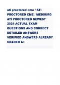 ati proctored cme / ATI PROCTORED CME / MEDSURG ATI PROCTORED NEWEST 2024 ACTUAL EXAM QUESTIONS AND CORRECT DETAILED ANSWERS VERIFIED ANSWERS ALREADY GRADED A+