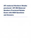 ATI maternal Newborn Retake proctored / ATI RN Maternal Newborn Proctored Retake Exam with NGN Questions and Answers