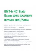 EMT-b NC State  Exam 100% SOLUTION  REVISED 2023//2024