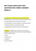 EMT–B FINAL EXAM LATEST 2024 QUESTIONS WITH CORRECT ANSWERS GRADE A+