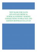 TEST BANKS FOR DAVIS ADVANTAGE OF NURSING( MEDICAL SURGICAL AND PATHOSIOLOGY) ALL IN ONE PACKAGE