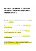  PROPHECY SURGICAL ICU ACTUAL EXAM LATEST 2024 QUESTIONS WITH CORRECT ANSWERS GRADE A+