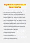 Wright Brothers Exam Questions and Answers 100% Pass