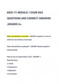 BIOD 171 MODULE 1 EXAM 2024  QUESTIONS AND CORRECT ANSWERS  ,GRADED A+.