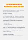 CAP Learn to Lead Chapter 14 Questions and Answers 100% Pass