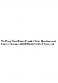 MedSurg Final Exam Practice Tests Questions and Correct Answers (2024/2025) (Verified Answers).