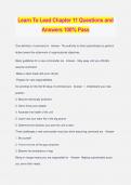 Learn To Lead Chapter 11 Questions and Answers 100% Pass