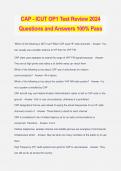 CAP - ICUT OP1 Test Review 2024 Questions and Answers 100% Pass