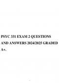 PSYC 331 EXAM 2 QUESTIONS AND ANSWERS 2024/2025 GRADED A+.