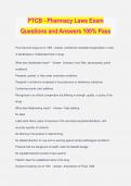 PTCB - Pharmacy Laws Exam Questions and Answers 100% Pass