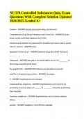 NU 578 Controlled Substances Quiz, Exam Questions With Complete Solutions Updated 2024/2025 & NU 578 Controlled Substances Quiz | Exam Questions With Answers 2024-2025 | 100% Verified.