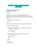 COMPLEX / DORIS TURNER MED MATH QUESTIONS