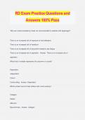 RD Exam Practice Questions and Answers 100% Pass