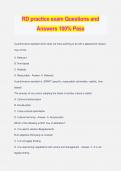 RD practice exam Questions and Answers 100% Pass