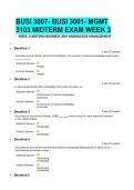 BUSI 3007- BUSI 3001- MGMT 3103 MIDTERM EXAM WEEK 3