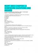 MGMT 3850 CHAPTER 13  HOMEWORK QUESTIONS AND  ANSWES