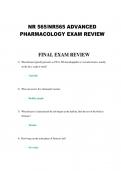 NR 565/NR565 ADVANCED  PHARMACOLOGY EXAM REVIEW FINAL EXAM REVIEW