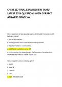 CHEM 237 FINAL EXAM REVIEW TAMU LATEST 2024 QUESTIONS WITH CORRECT ANSWERS GRADE A+