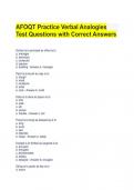 AFOQT Practice Verbal Analogies Test Questions with Correct Answers