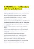 ISTM 210 Practice Test Questions with Complete Solutions 