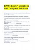 BA105 Exam 1 Questions  with Complete Solutions