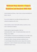 RD Exam Prep: Domain 1 Topic B Questions and Answers 100% Pass