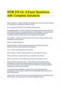 ISTM 210 Ch. 6 Exam Questions with Complete Solutions 