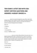 TEEX EXAM 2 LATEST 2024 WITH 250+  EXPERT CERTIFIED QUESTIONS AND ANSWERS I ALREADY GRADED A+ 