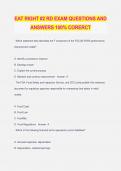 EAT RIGHT #2 RD EXAM QUESTIONS AND ANSWERS 100% CORERCT