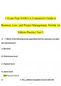 NASCLA Contractor's Guide to Business, Law, and Project Management 1 Exam Prep , Florida 1st Edition Practice Test 2