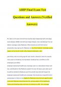 Ahip Final Exam Test Questions And Answers 20242025 Verified Answers.