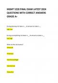 MGMT 5220 FINAL EXAM LATEST 2024  QUESTIONS WITH CORRECT ANSWERS GRADE A+ 