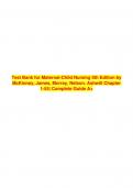 Test Bank for Maternal-Child Nursing 5th Edition by McKinney, James, Murray, Nelson, Ashwill Chapter 1-55| Complete Guide A+