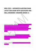 WGU D251 – ADVANCED AUDITING EXAM  LATEST 2024 EXAM WITH QUESTIONS AND WELL ANSWERED  ANSWERS GRADE A+ 