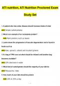 ATI nutrition, ATI Nutrition Proctored Exam Study Set Questions and Answers (2024 / 2025) (Verified Answers)