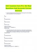 CCC Common Core Pre- Set Real  Questions And Accurate Correct  Answers