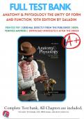 Test Bank for Anatomy & Physiology: The Unity of Form and Function 10th Edition by Saladin Chapter 1-29 Complete Guide.