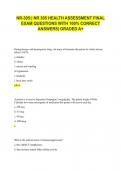 NR-305:| NR 305 HEALTH ASSESSMENT FINAL EXAM QUESTIONS WITH 100% CORRECT ANSWERS| GRADED A+