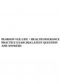 PEARSON VUE LIFE + HEALTH INSURANCE PRACTICE EXAM 2024 LATEST QUESTION AND ANSWERS.